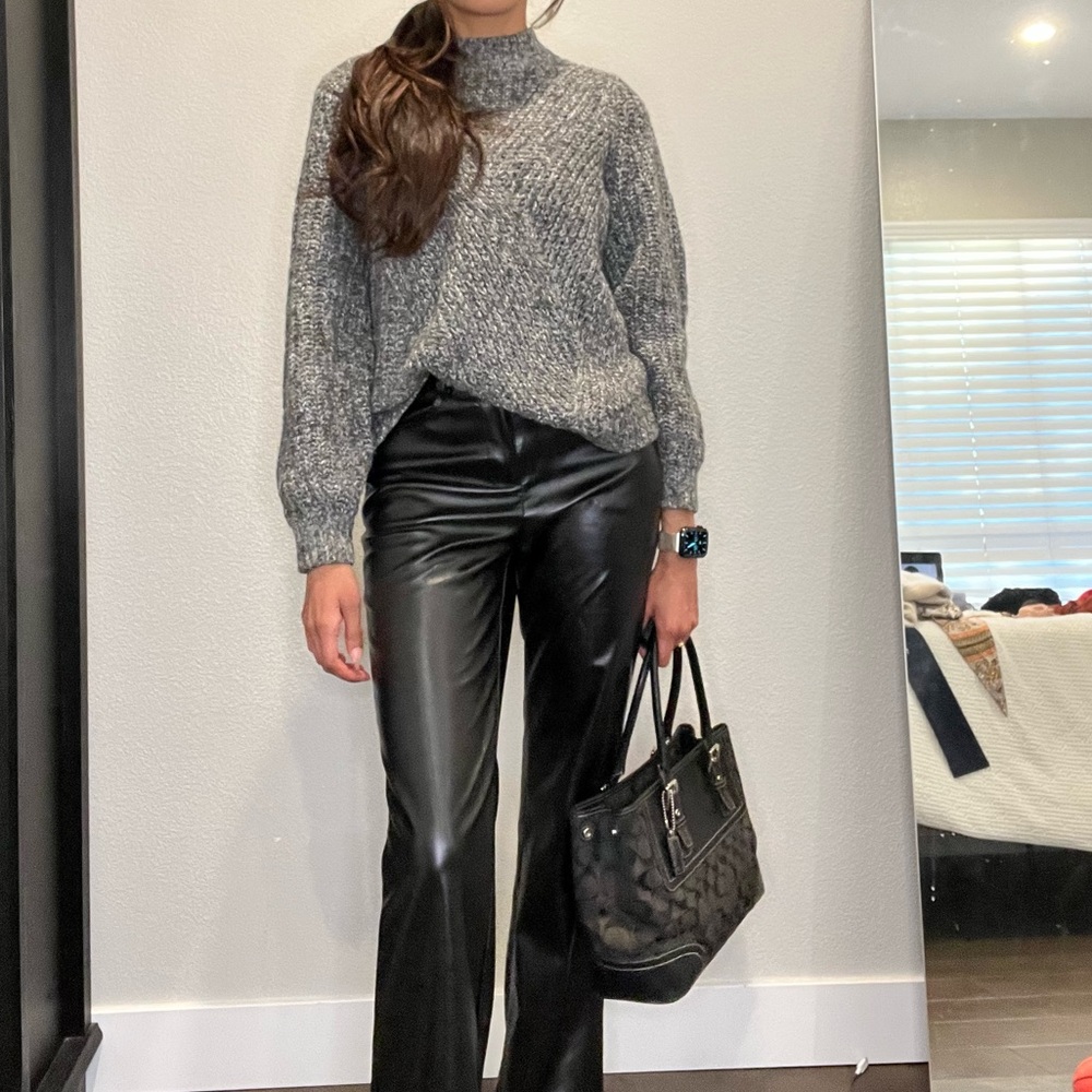 Gray knit sweater